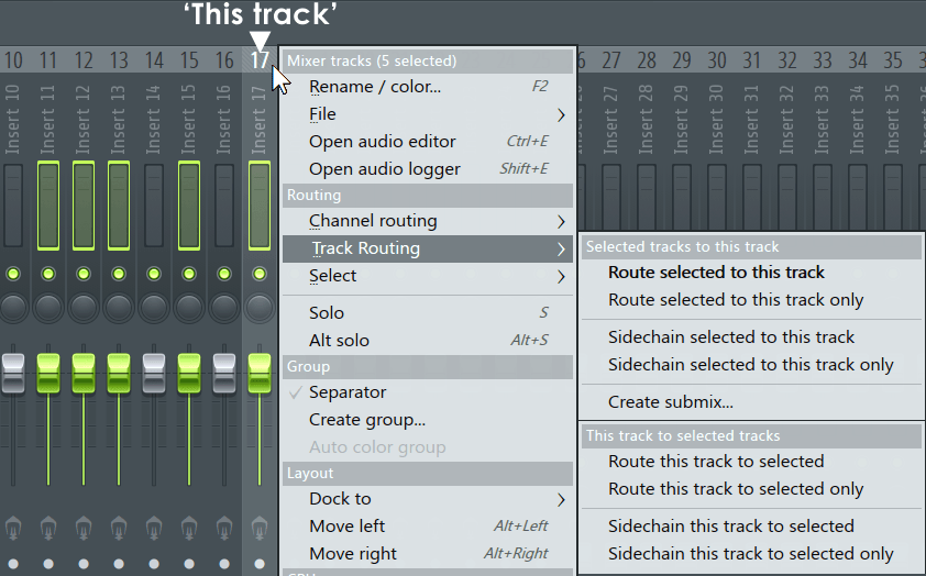 Select tracks. Микшер фл студио 20. Микшер в FL Studio 20. Сайдчейн в FL Studio 20. FL Studio Mixer track.