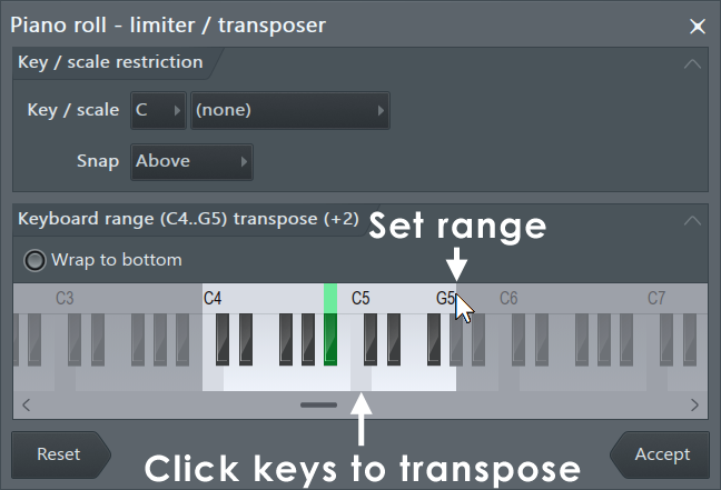 Piano roll Limit Tool