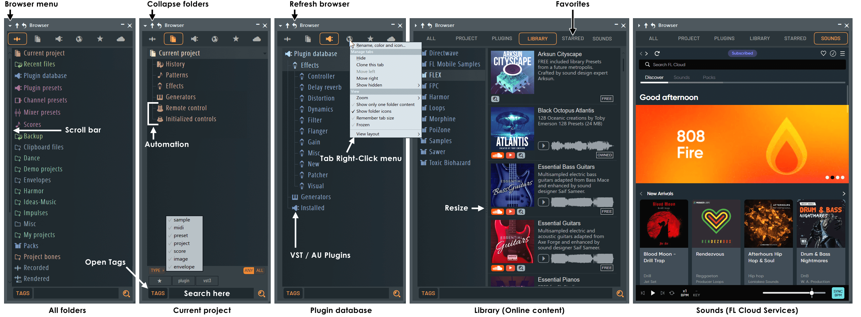 FL Studio's browser